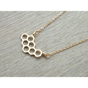 Gold Honey Comb Necklace